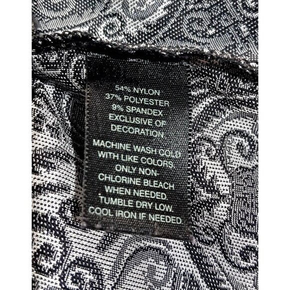 Y2K White House Black Market Whimsigoth Silver & Black Lace Trim Tank Top Corset - Picture 3 of 8